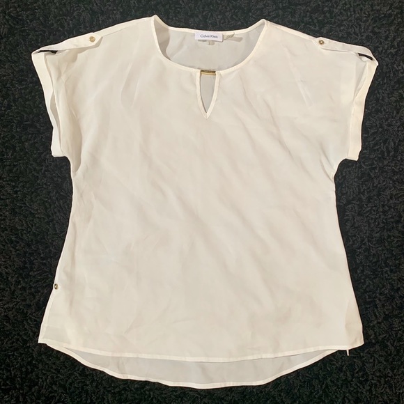 White Calvin Klein Blouse!!! - Picture 1 of 3